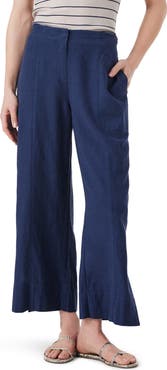 NIC+ZOE Rumba Park Wide Leg Crop Organic Linen Blend Pants
