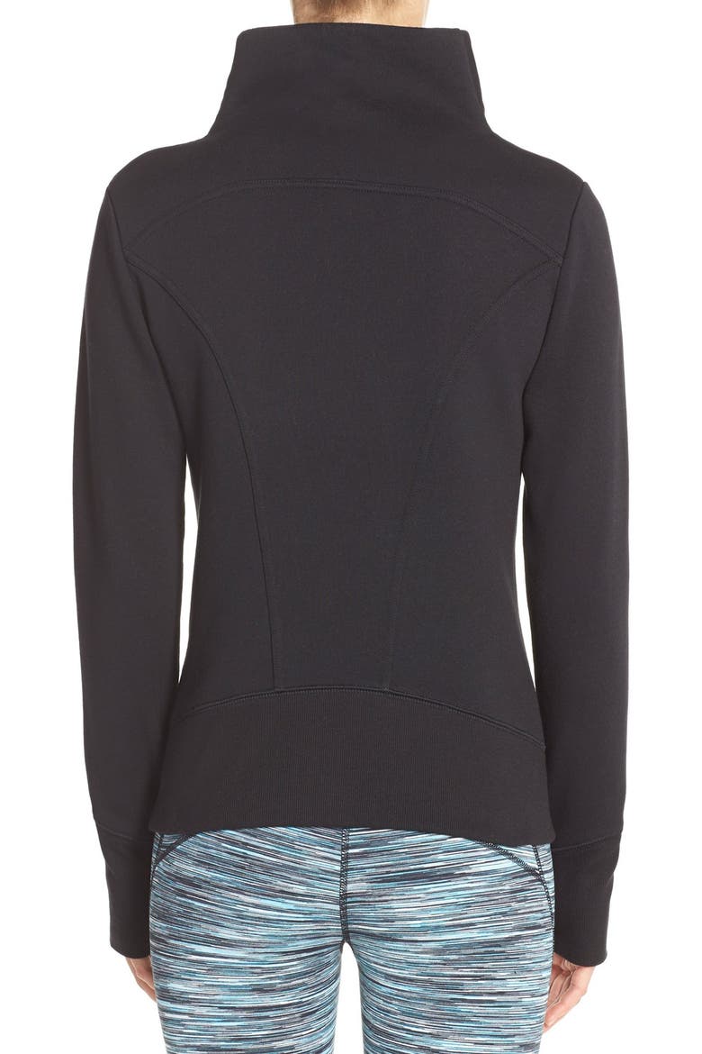'Snowdrift' Asymmetrical Zip Sweatshirt, Alternate, color, BLACK