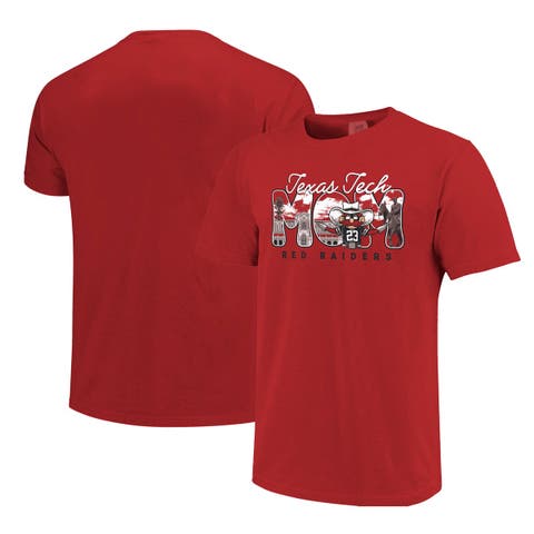 Women's Red Texas Tech Red Raiders Comfort Colors Campus Drawing Mom T-Shirt