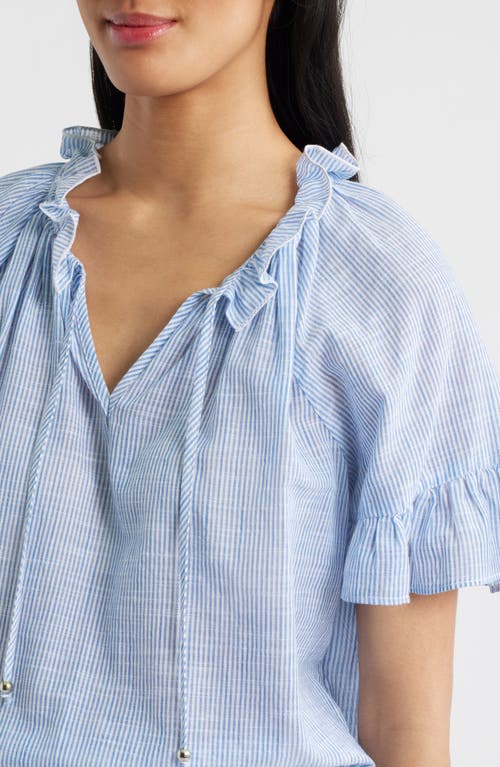 BEACHLUNCHLOUNGE BEACHLUNCHLOUNGE VERONIQUE RUFFLE TIE NECK TOP
