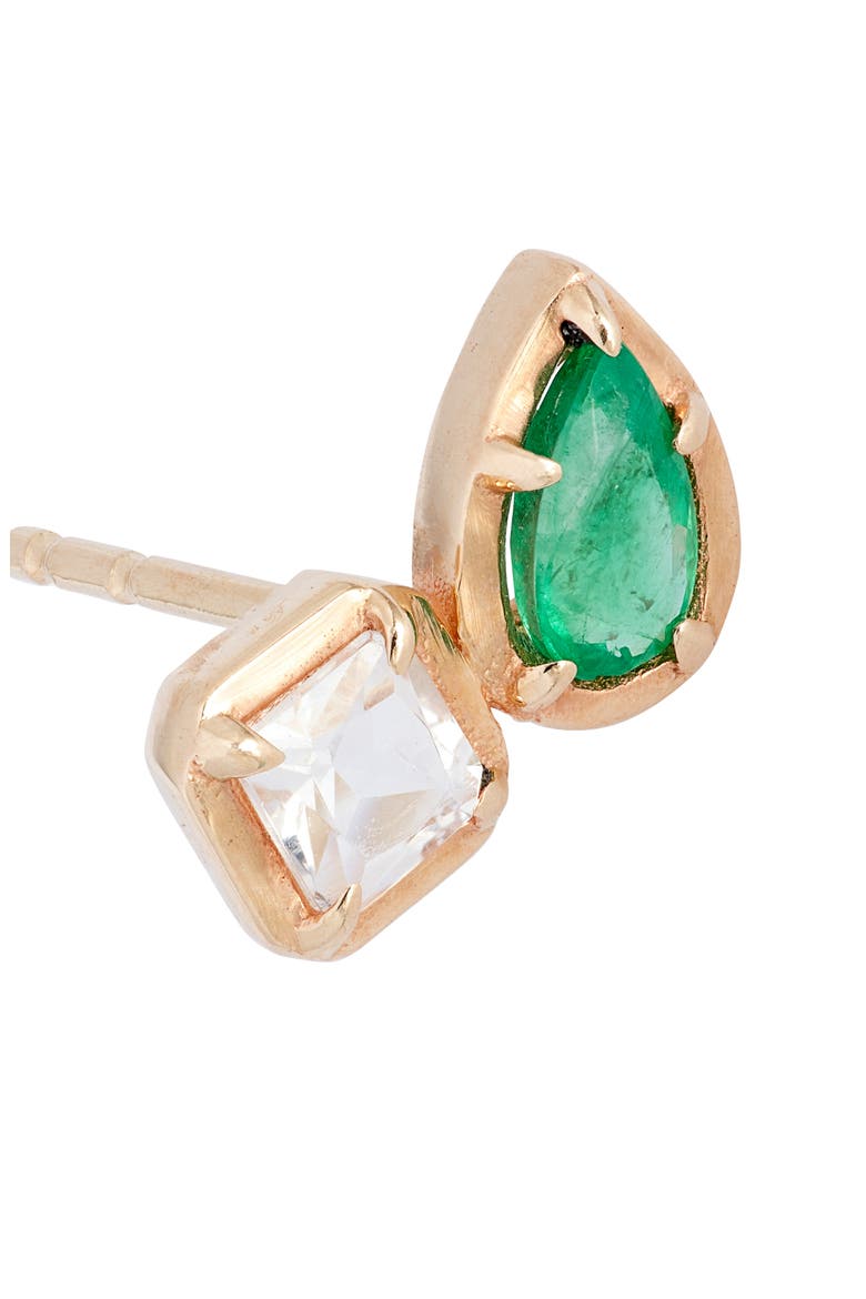 Mélia Stud Earrings, Alternate, color, GREEN