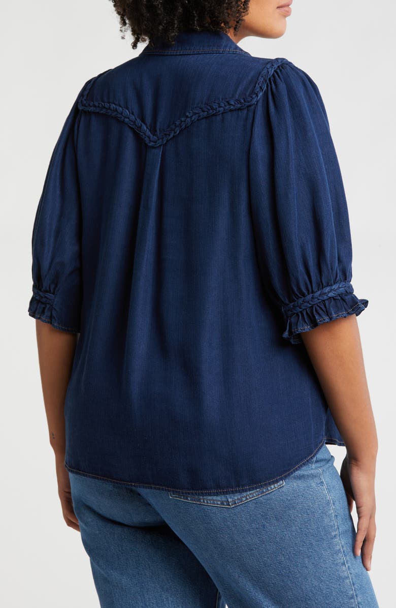 Wit & Wisdom Blouson Sleeve Western Button-Up Shirt, Alternate, color, 