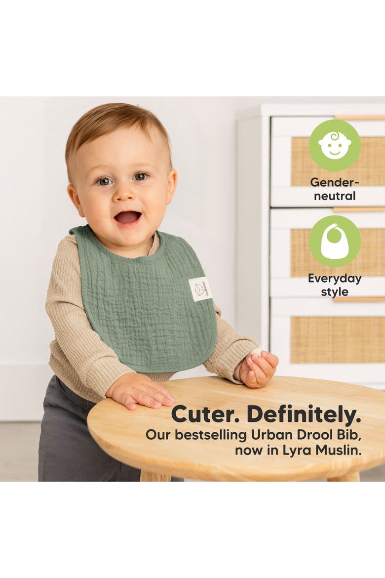 Lyra Muslin Drool Bibs, Alternate, color, Slate