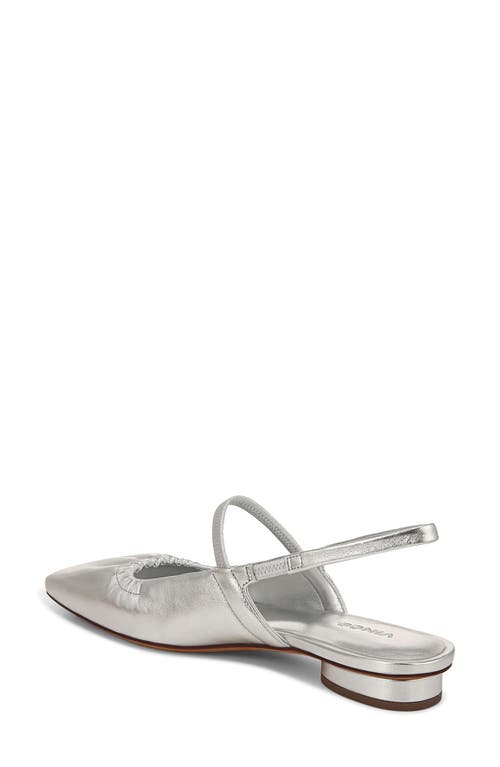 Vince Venice Metallic Slingback Ballerina Flats In Warmsilver