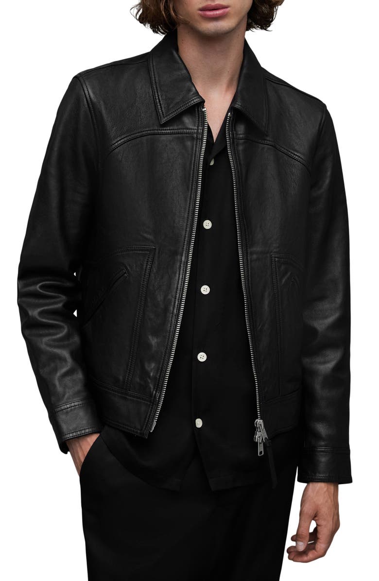 AllSaints Jun Leather Jacket, Main, color, 