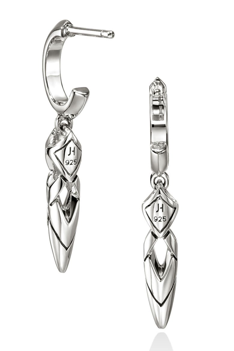 Naga Drop Earrings, Sterling Silver, Alternate, color, SILVER