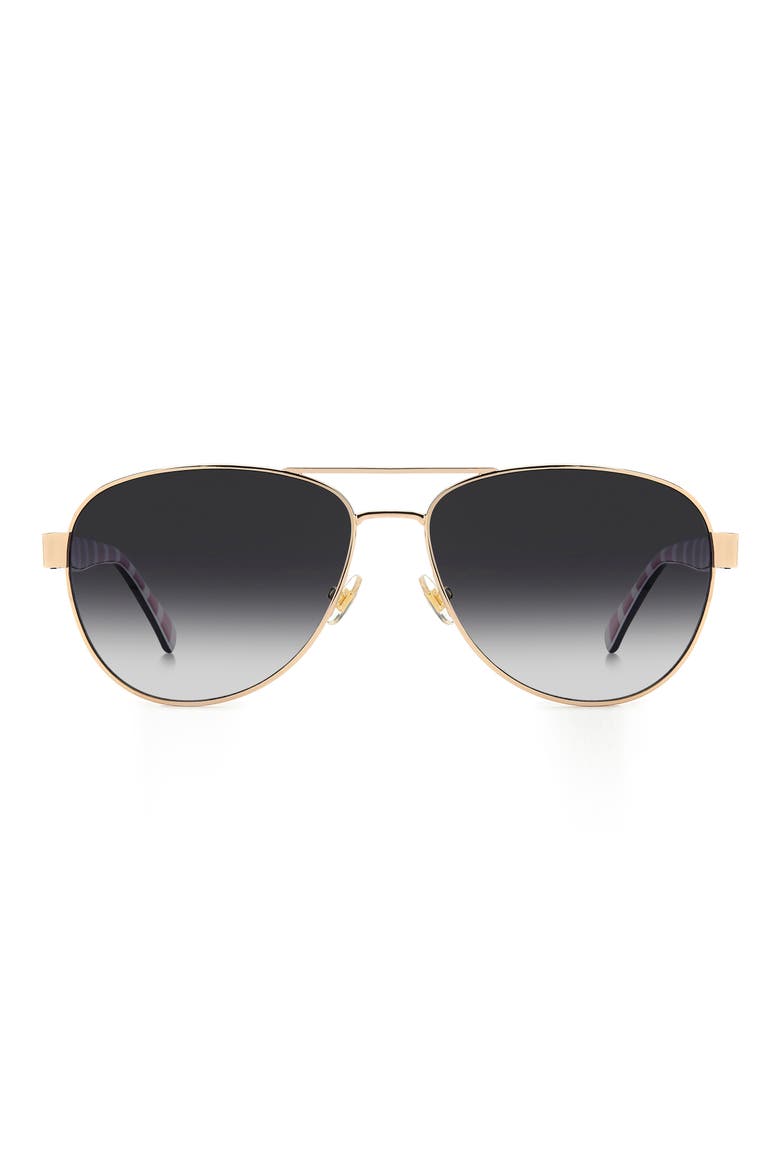 polina 61mm polarized gradient pilot sunglasses, Main, color, GOLD BLACK/ GREY SF PZ