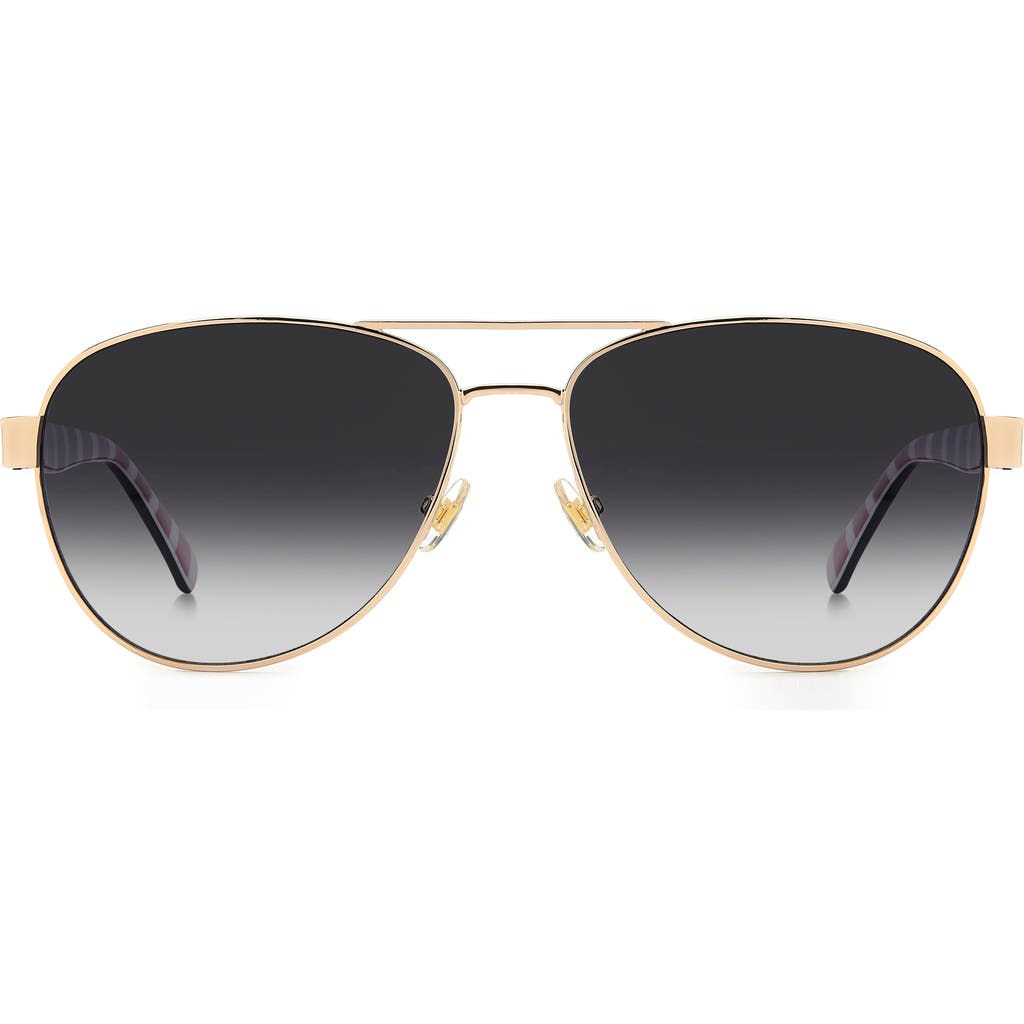 Kate Spade New York Polina 61mm Polarized Gradient Pilot Sunglasses In Gold