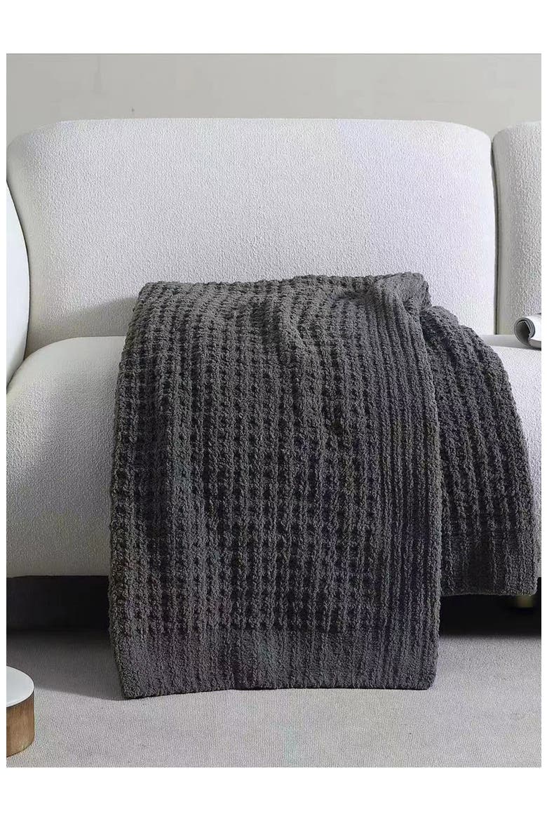Snug Waffle Knit Throw, Alternate, color, GRANITE