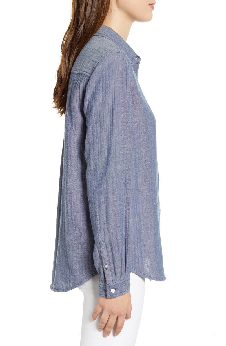 beachlunchlounge James Chambray Cotton Double Cloth Shirt, Alternate, color, 