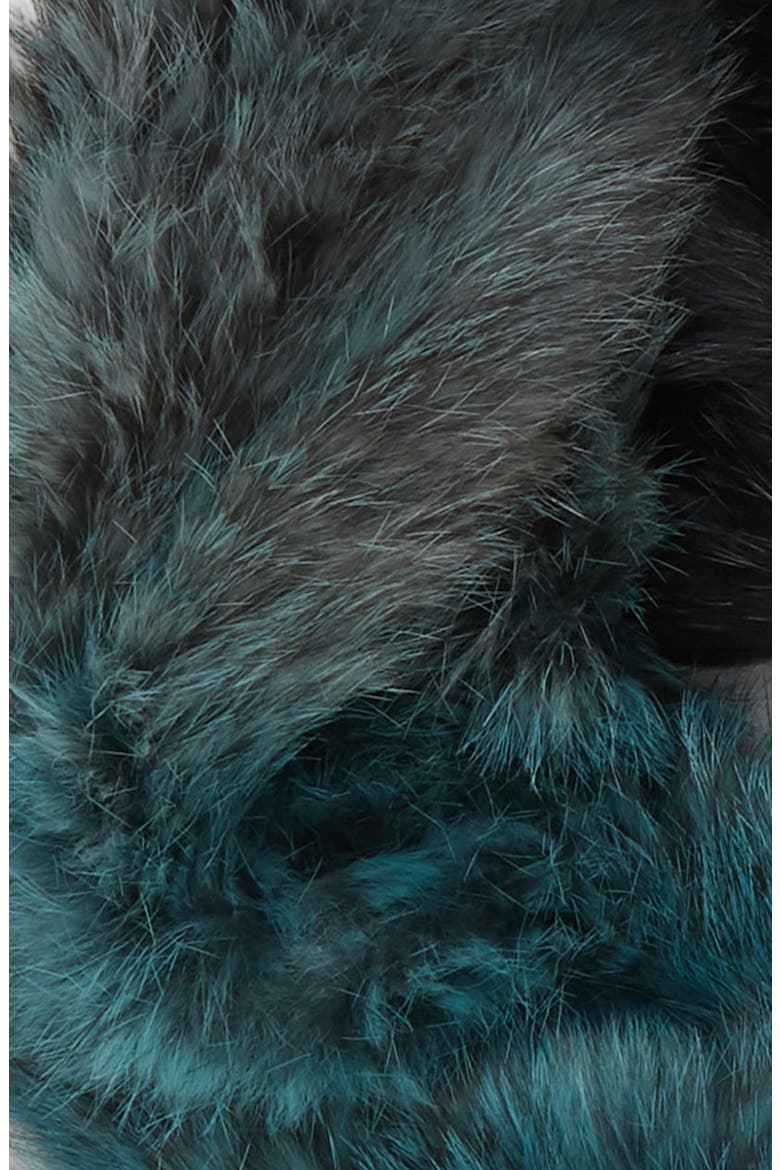 Genuine Rabbit Fur Infinity Scarf, Alternate, color, ATLANTIC DEEP OMBRE