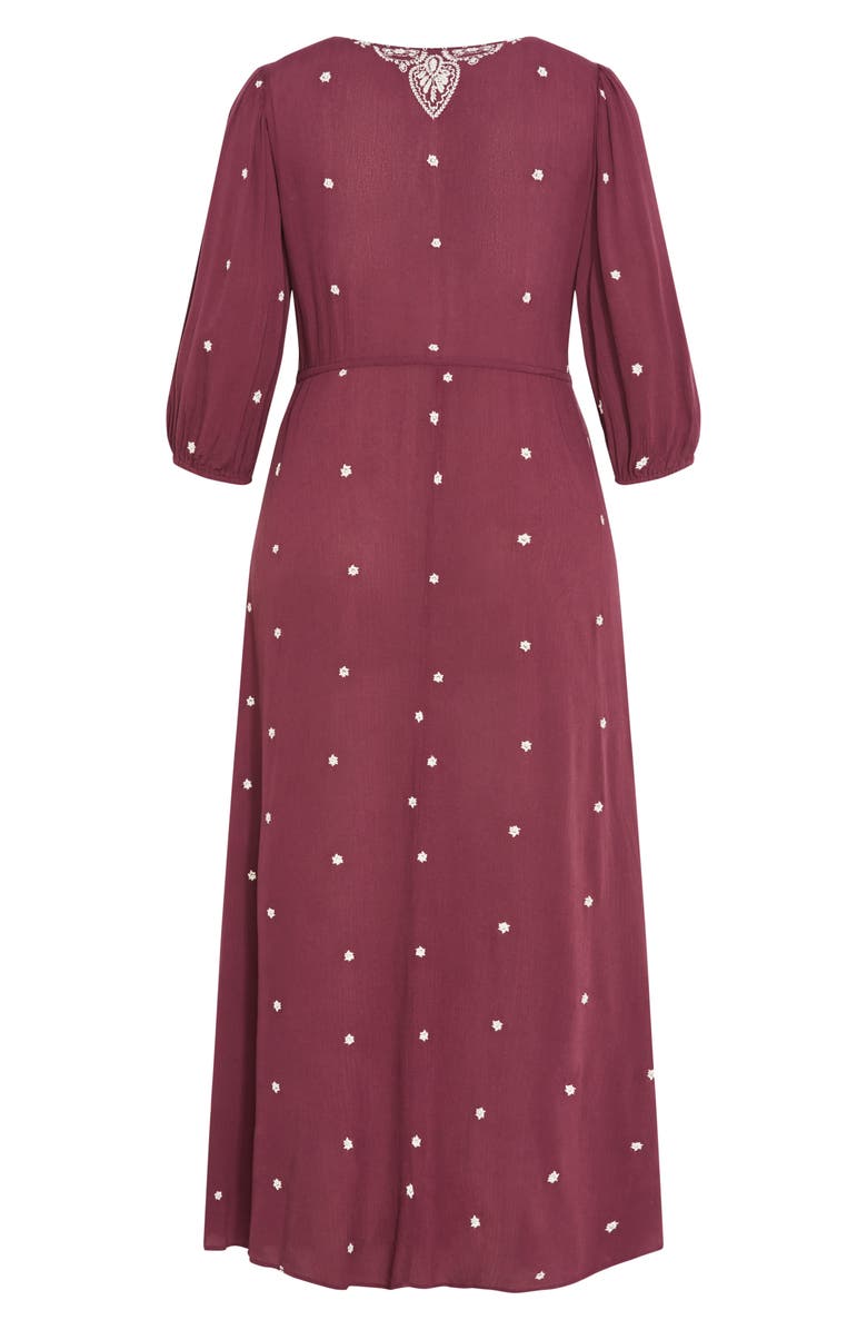 City Chic Anaya Embroidered Maxi Dress, Alternate, color, Purple