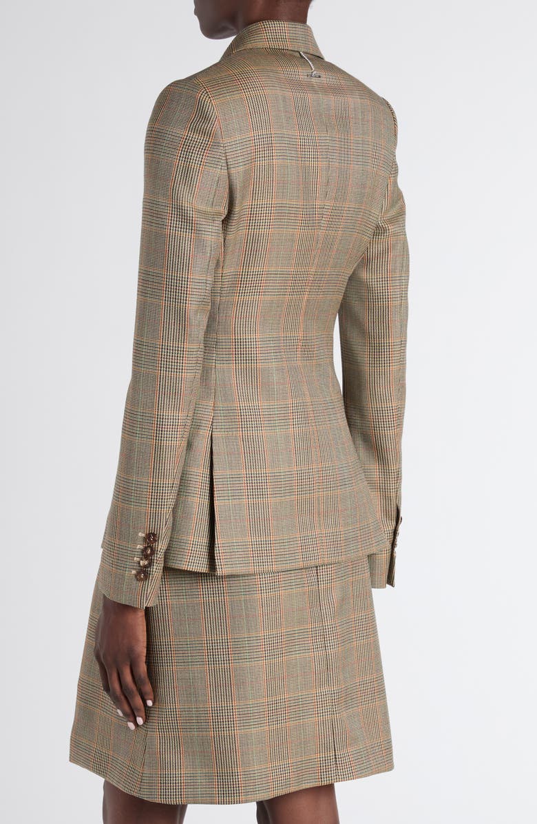 McQueen Country Glen Plaid Single Breasted Wool Blazer, Alternate, color, Off White Multi