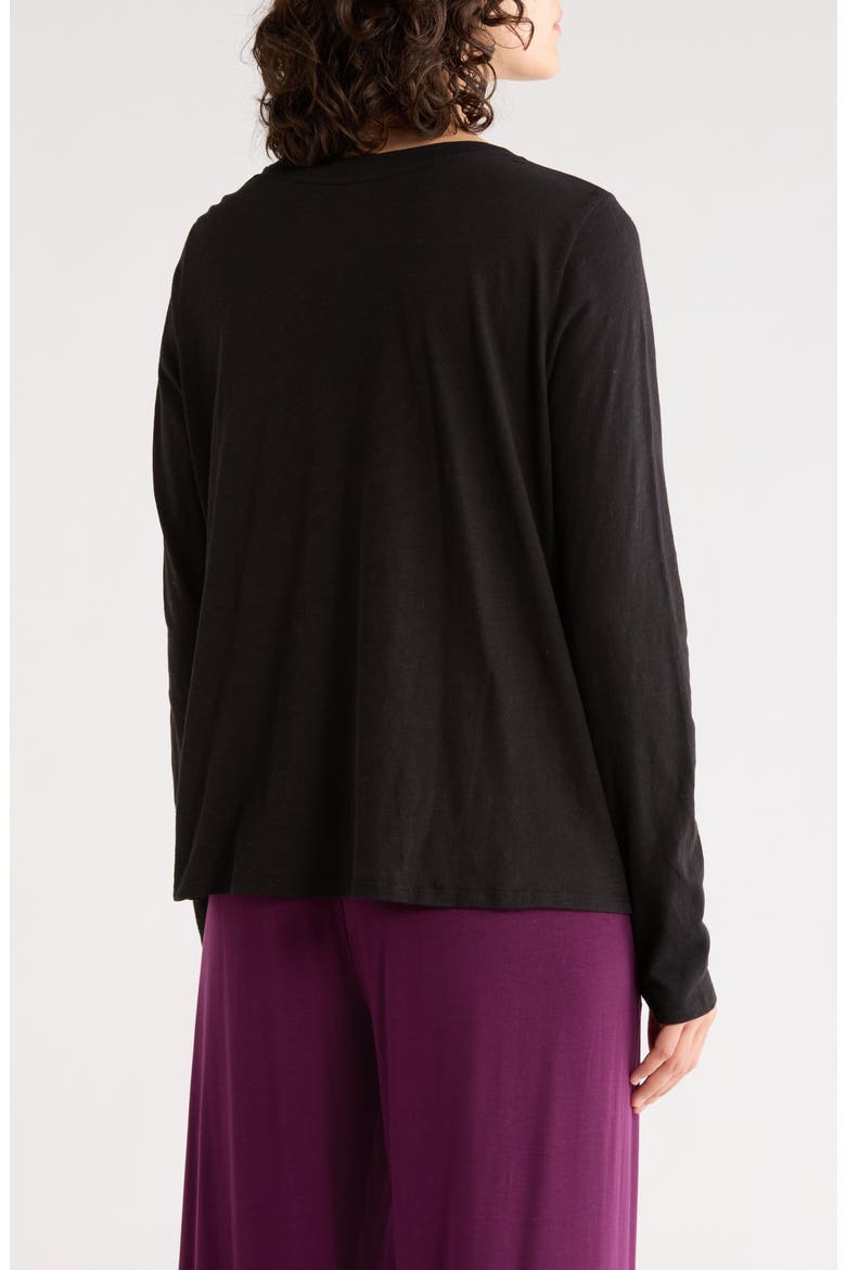 Long Sleeve Organic Cotton T-Shirt, Alternate, color, BLACK