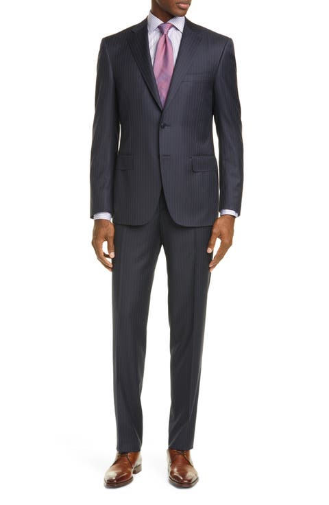 Siena Soft Classic Fit Stripe Wool Suit