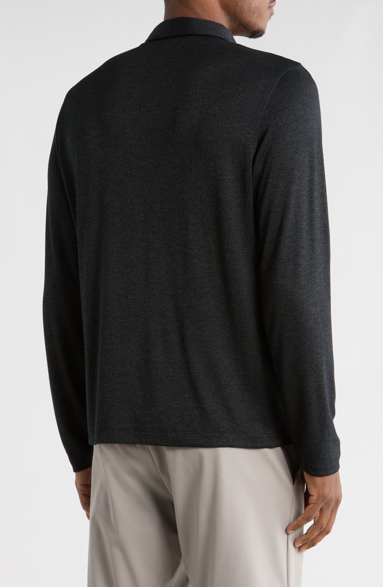 Theory Bron Long Sleeve Jersey Polo, Alternate, color, Black
