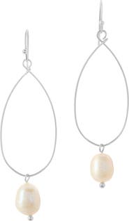Sterling Forever Genuine Pearl Teardrop Earrings