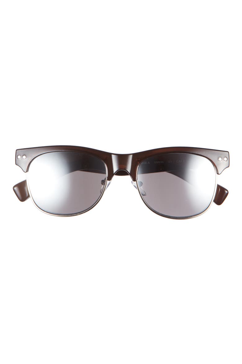 Semi Rimless 55mm Sunglasses, Main, color, GREY