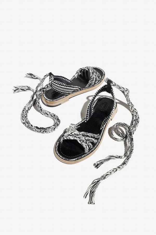 Amambaih Graciela Sandals, Alternate, color, Ivory-Black