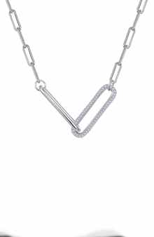 Lafonn Simulated Diamond Paperclip Necklace