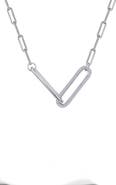 Lafonn Simulated Diamond Paperclip Necklace