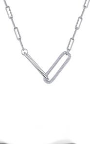 Lafonn Simulated Diamond Paperclip Necklace