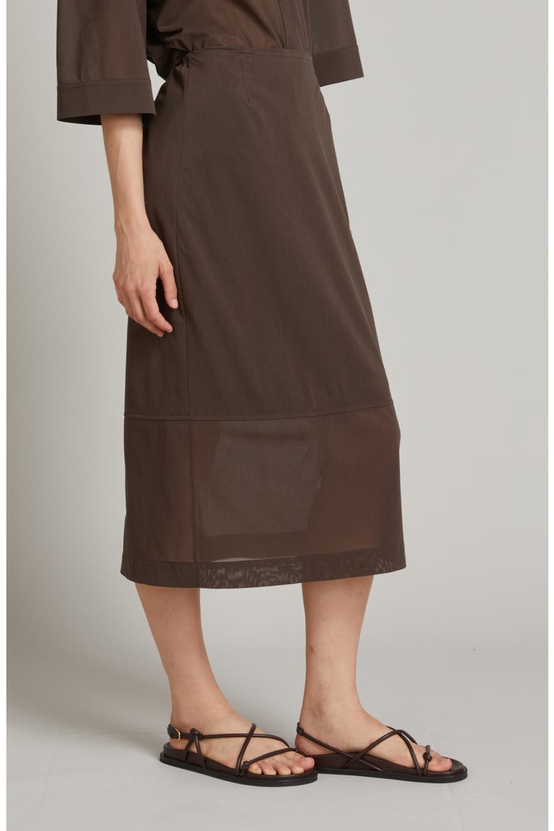 Terzo Jersey Midi Skirt, Main, color, DARK BROWN