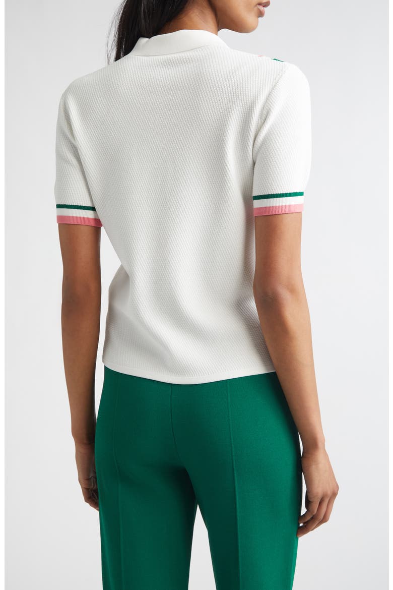 Diagonal Texture V-Stripe Polo Sweater, Alternate, color, BRIGHT WHITE MULTI