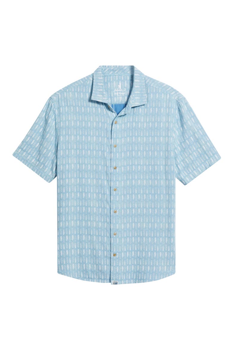 Beachley Short Sleeve Button-Up Shirt, Alternate, color, MALIBLU