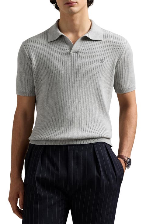 Johnny Collar Rib Cotton Polo Sweater