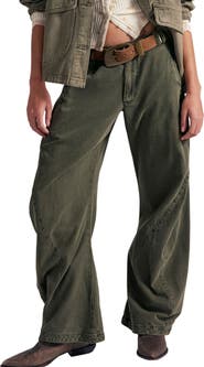 Free People Spotlight Washed Barrel Leg Trousers