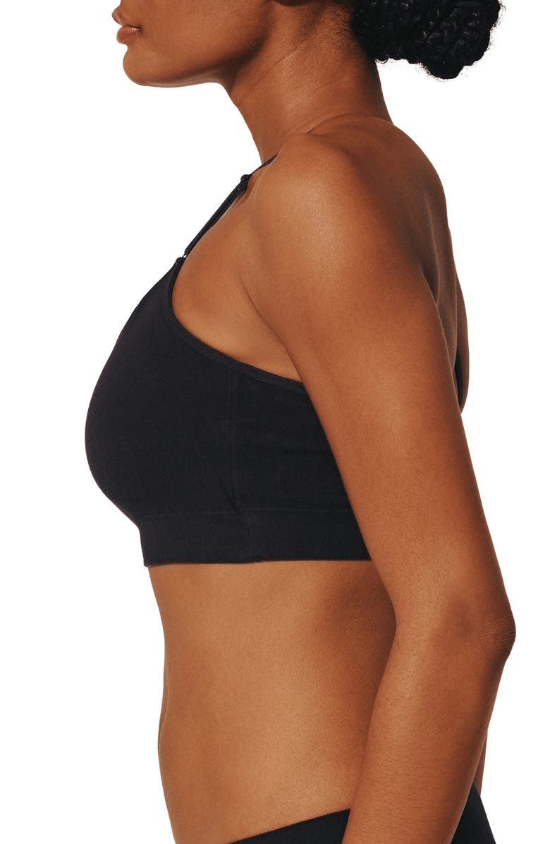 ThirdLove Seamless Cloud Cotton Wireless Bralette, Alternate, color, Black