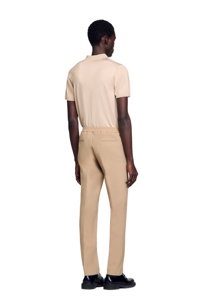 SANDRO Jersey trousers, Alternate, color, Beige