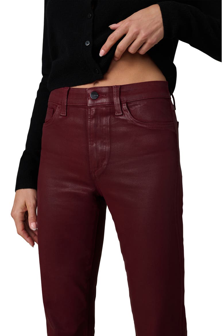 The Callie Coated High Waist Ankle Bootcut Jeans, Alternate, color, SYRAH