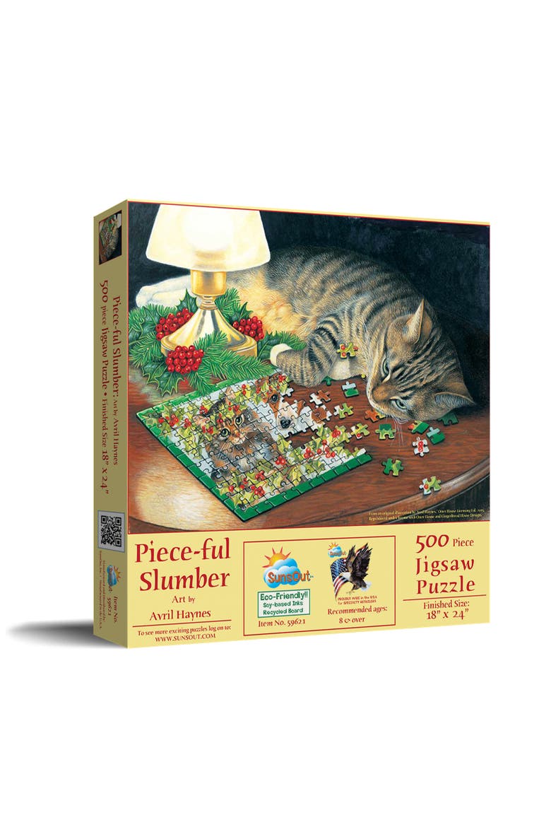 Piece-ful Slumber 500 piece Jigsaw Puzzle for Adults, Main, color, Multicolor