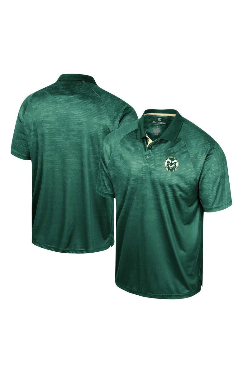 COLOSSEUM Men's Colosseum Green Colorado State Rams Honeycomb Raglan Polo, Alternate, color, Green
