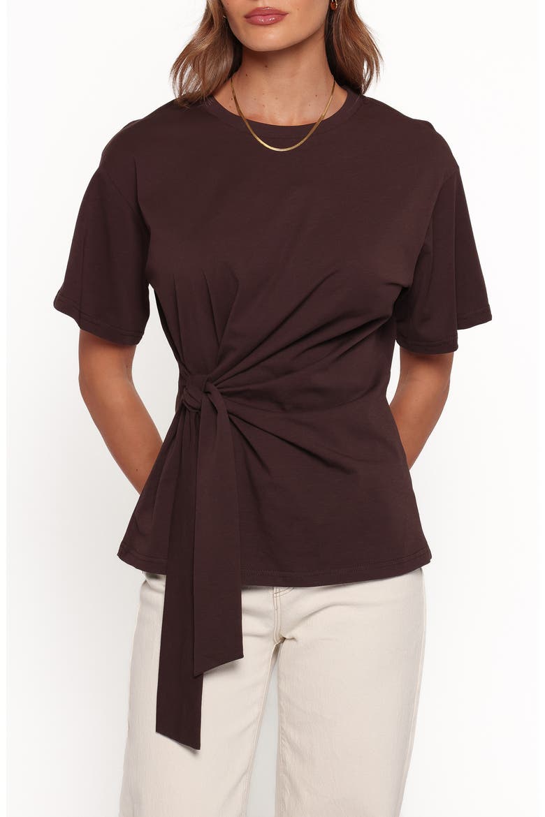 Devina Knot T-Shirt, Main, color, BROWN