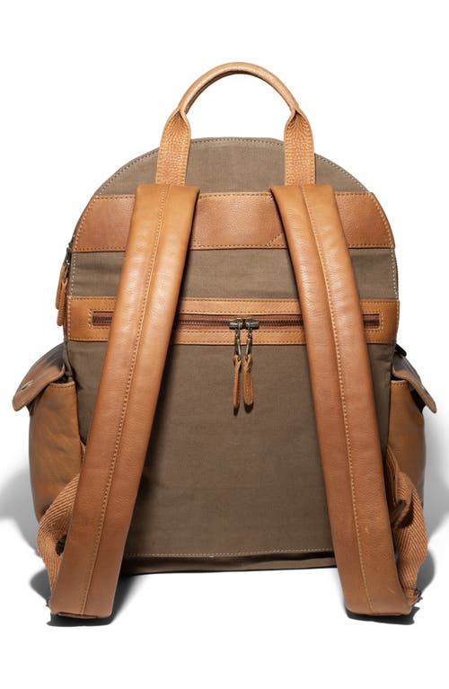 Will Leather Goods Canvas & Leather Backpack In Brown