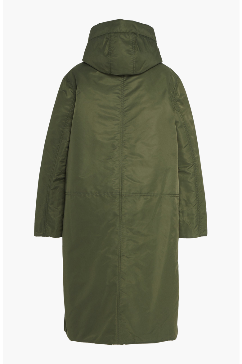 Reversible Satin Down Coat, Alternate, color, Black / Olive