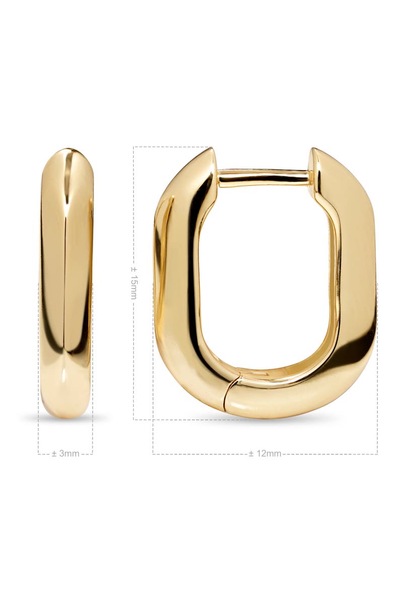 DEVATA Beveled Hoop Earrings in Gold Plated Sterling Silver, Alternate, color, Yellow Gold