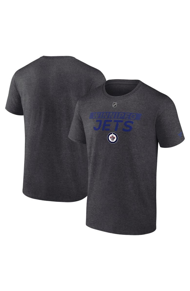 FANATICS Men's Fanatics  Heather Charcoal Winnipeg Jets Authentic Pro Core Primary T-Shirt, Main, color, Heather Charcoal