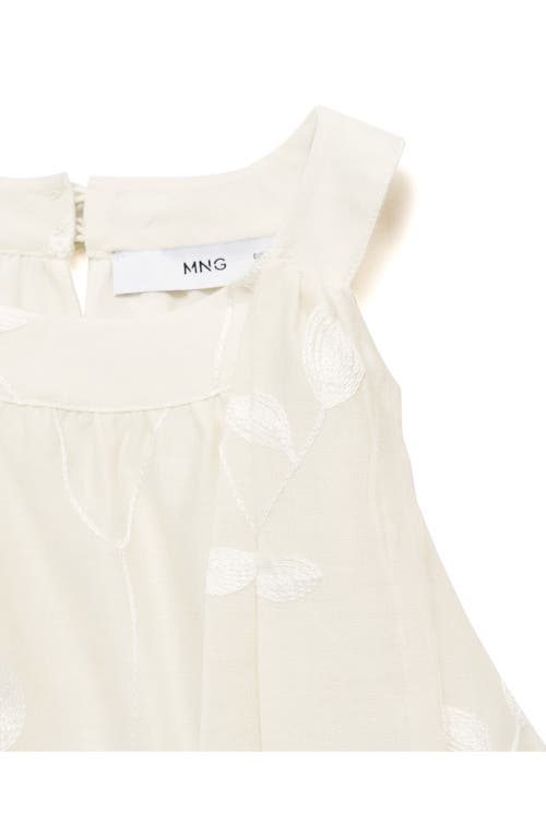 Mango Knot Detail Floral Halter Top In White