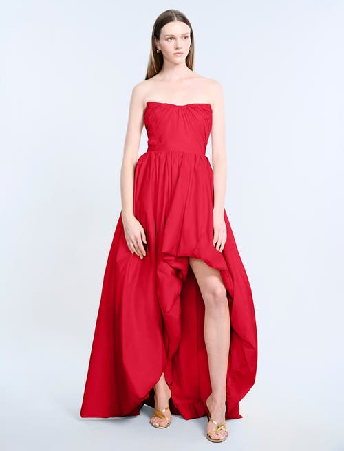 Bcbg High Slit Ball Gown In Red
