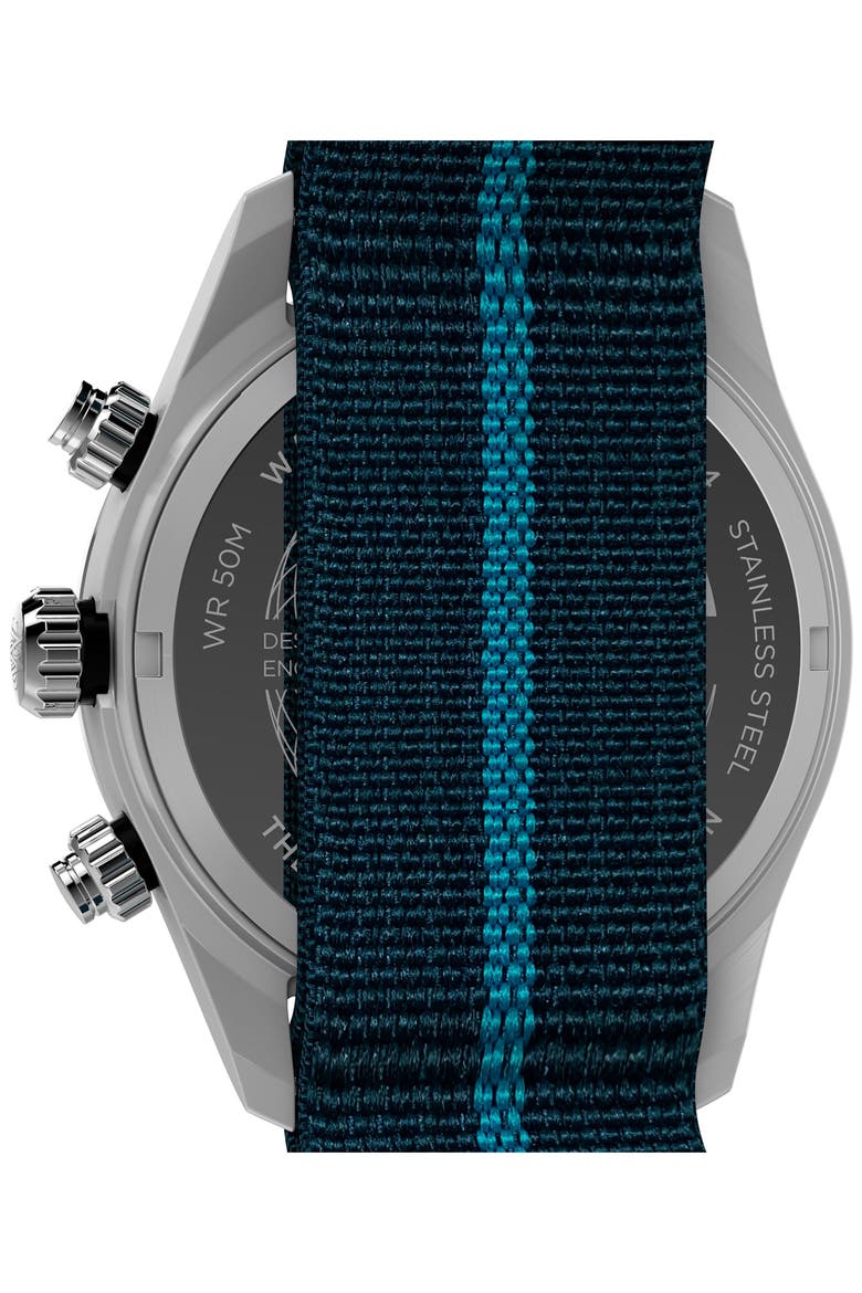 Waterbury Heritage Chronograph Webbing Strap Watch, 39mm, Alternate, color, BLUE