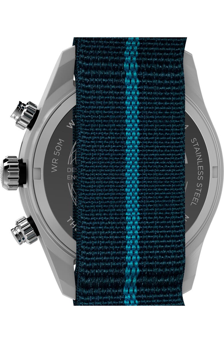 Timex<sup>®</sup> Waterbury Heritage Chronograph Webbing Strap Watch, 39mm, Alternate, color, Blue