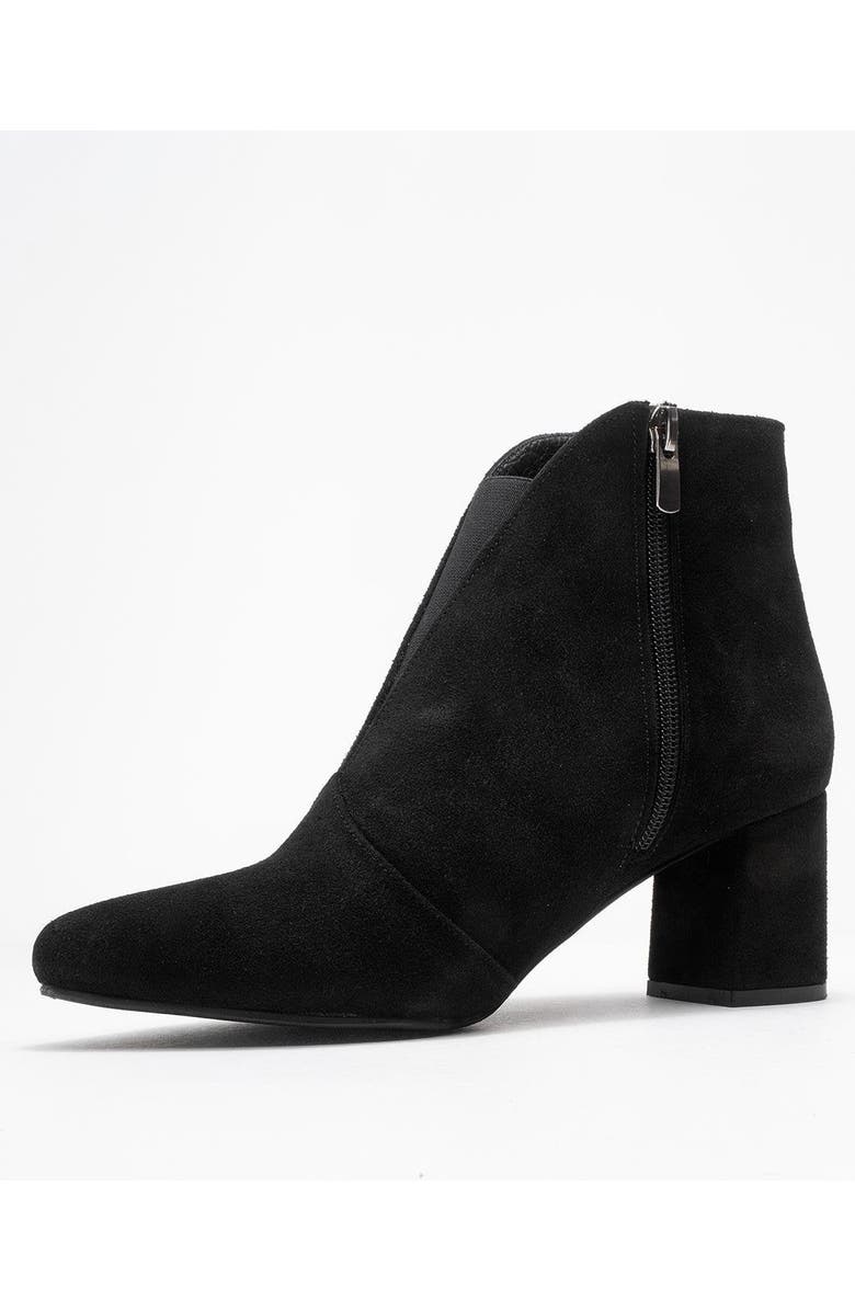 Forever & Always Shoes Finda Leather Block Heel Boot, Alternate, color, Black Suede Leather
