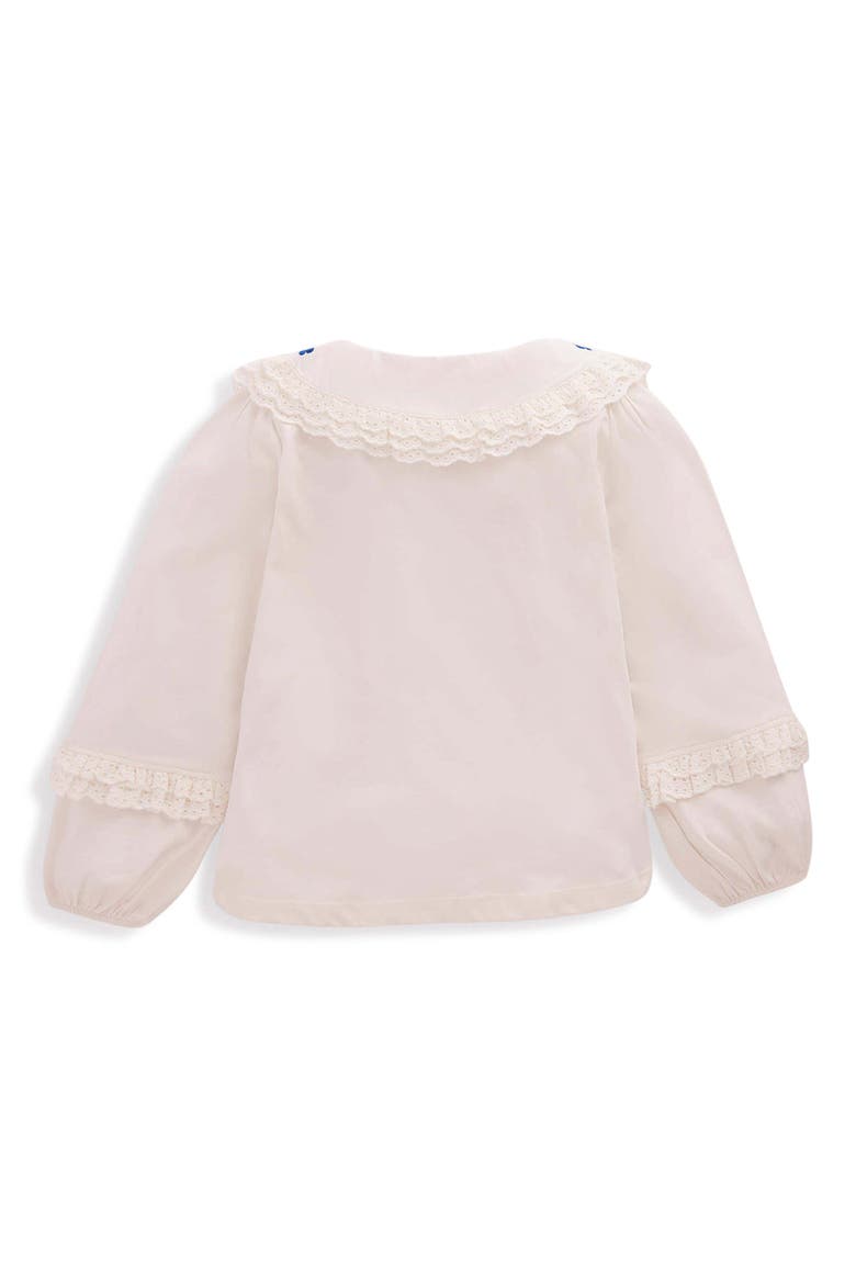 Kids' Embroidered Broderie Collar Cotton Jersey Top, Alternate, color, SOFT IVORY