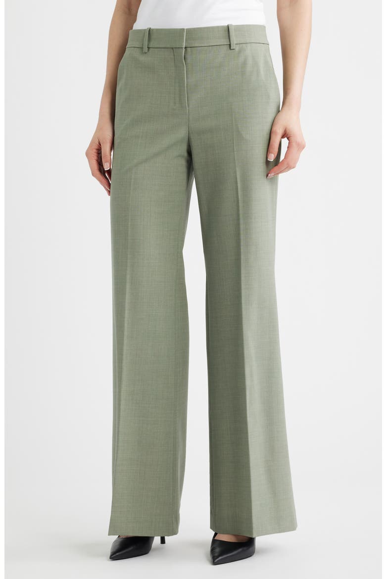Fluid Flare Stretch Wool Pants, Main, color, VETIVER MELANGE