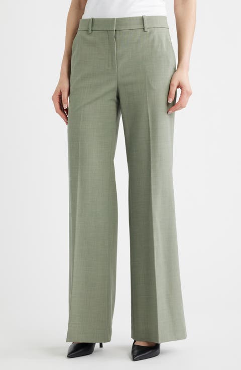 Fluid Flare Stretch Wool Pants