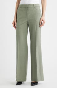 Theory Fluid Flare Stretch Wool Pants
